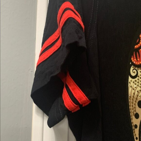 AY GUEY BOMBERG  Black T-Shirt with Colorful Skull Design - Picture 7 of 10